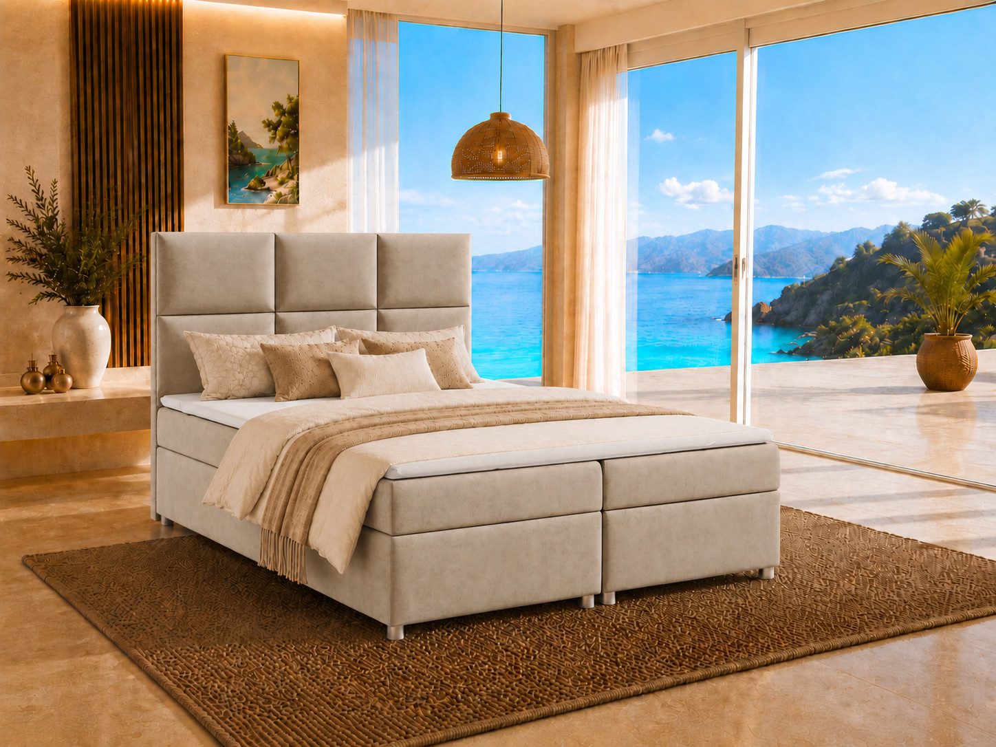 Best for Home Boxspringbett Trinity K-13 mit Stauraum & 5 cm Topper –Komfort (Einzelbett, 3-St., 140x200 160x200 180x200 200x200 cm), Zwei seitlich öffnende Bettkästen, ergonomischer Schlafkomfort