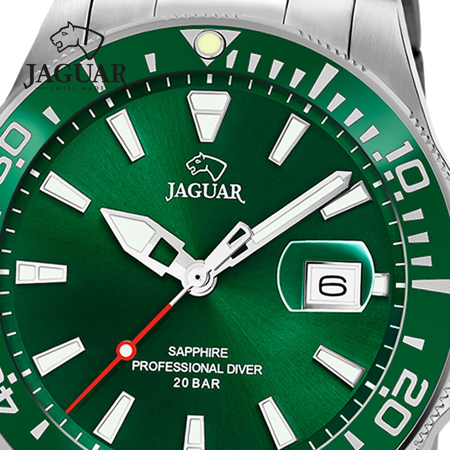 JAGUAR Quarzuhr Jaguar Herrenuhr Edelstahl silber Jaguar, (Analoguhr), Herren Armbanduhr rund, Edelstahlarmband silber