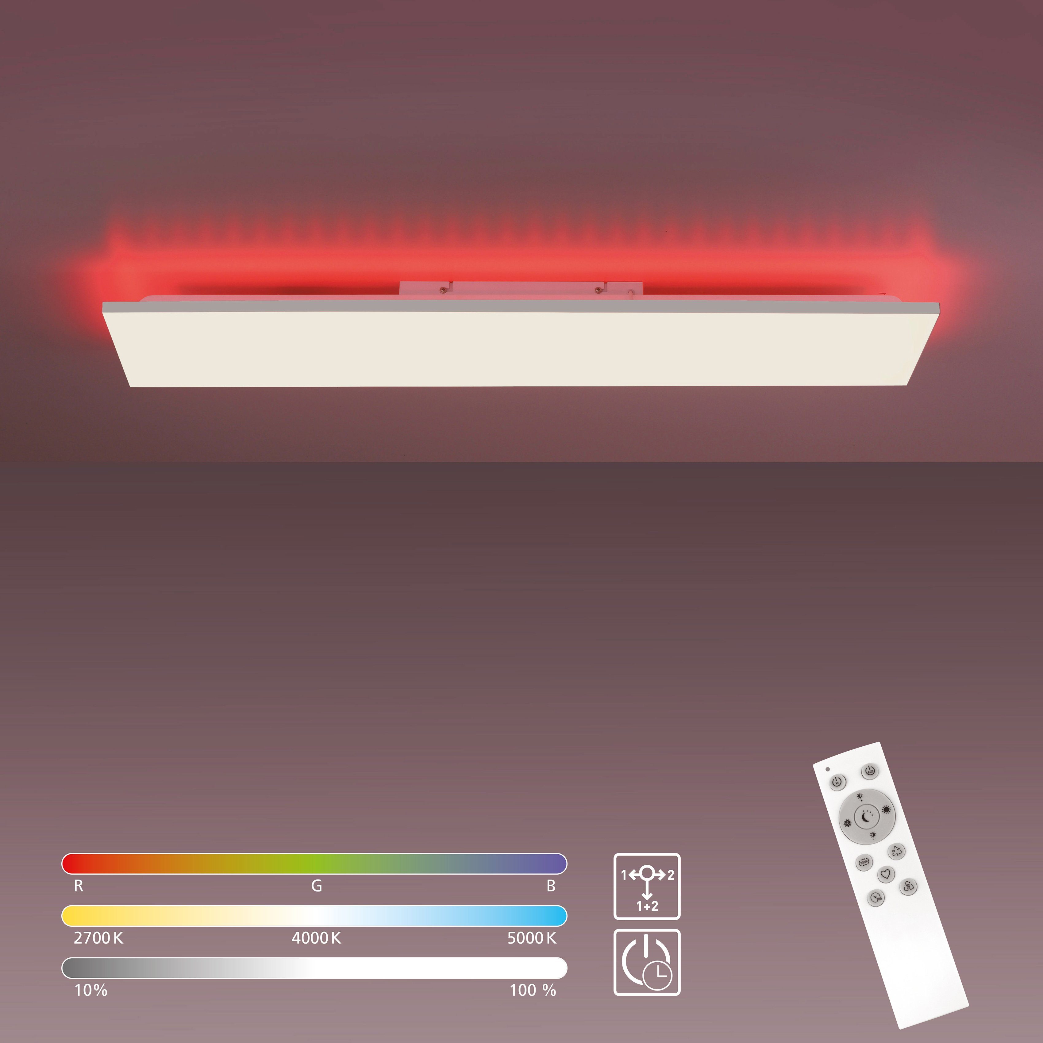 fest my rahmenlos, mit home Deckenleuchte Dimmfunktion, LED Warmweiß, dimmbar integriert, Floki, LED CCT und Backlight, RGB Farbtemperatursteuerung