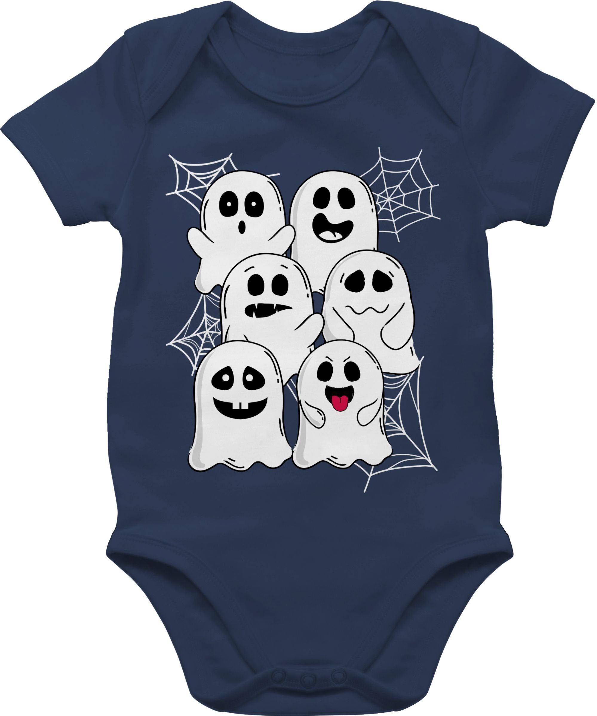 Shirtracer Shirtbody Lustige Geister Gespenster Geist Gespenst Halloween Kostüme für Baby 1 Navy Blau