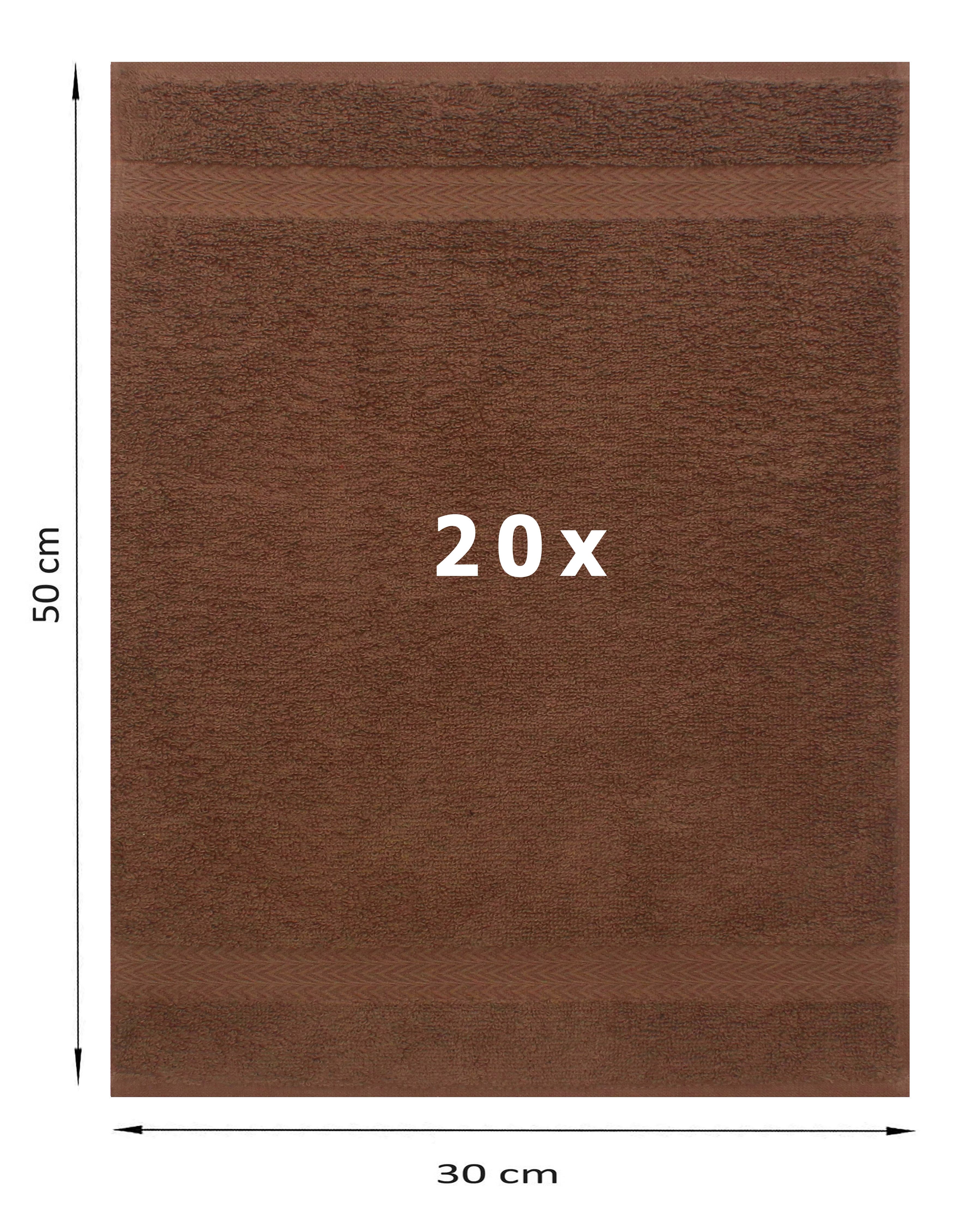 Betz Gästehandtücher 20 er Gästetuch-Set Premium 30x50 cm Farbe nuss, 100% Baumwolle