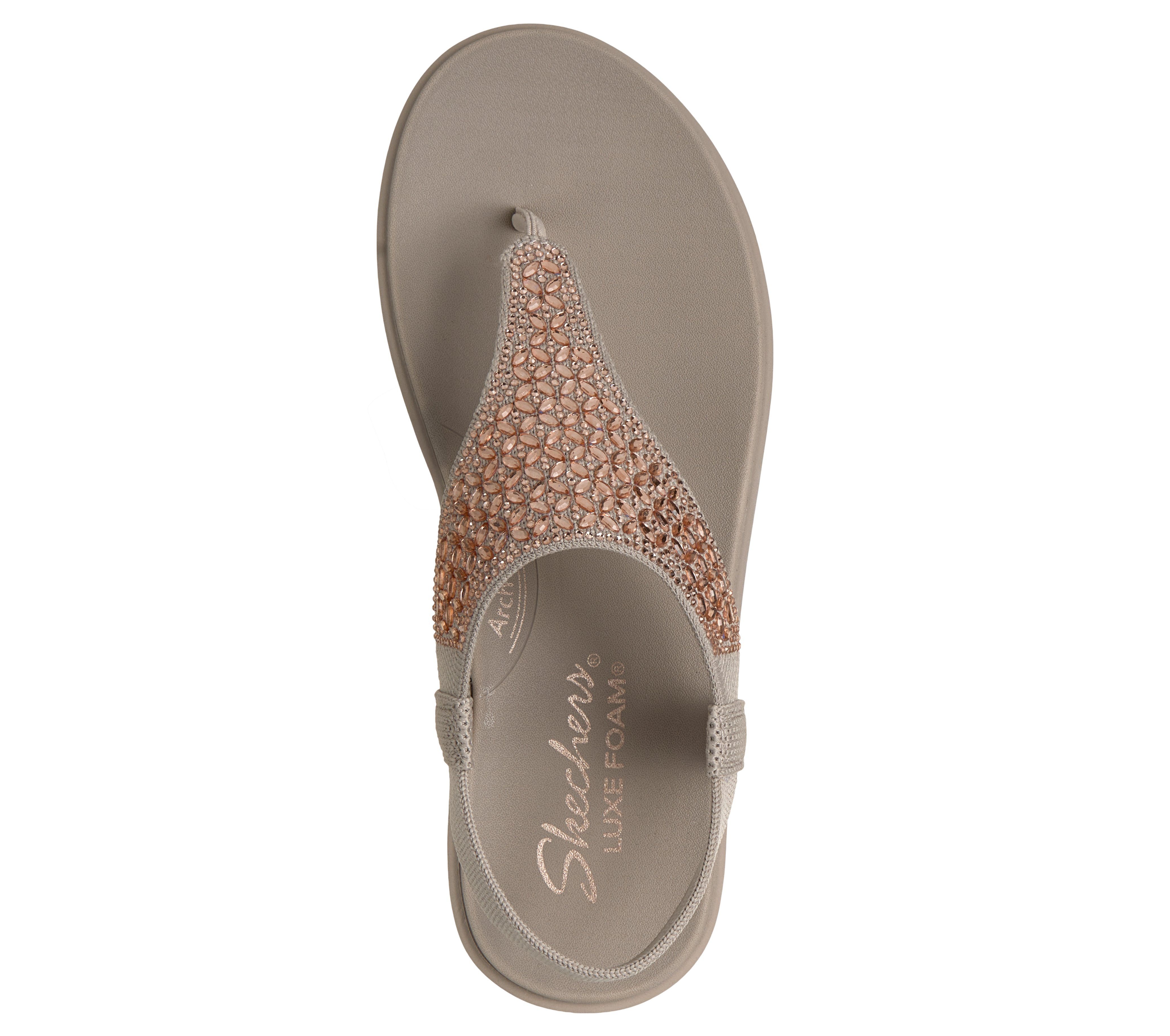 Skechers MEDITATION LUXE Sandale Sommerschuh, Zehentrenner, Strandschuh mit Glitzersteinchen – Bild 5 von 5