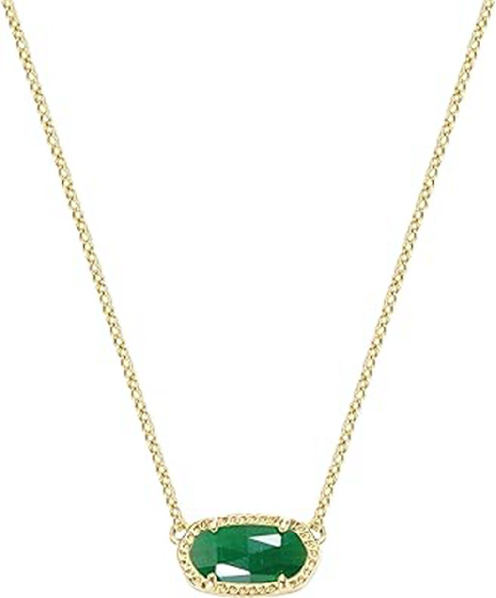 WaKuKa Charm-Kette Ovale Halskette Stein, für aus Frauen (1-tlg) Weihnachtsgeschenk grünem