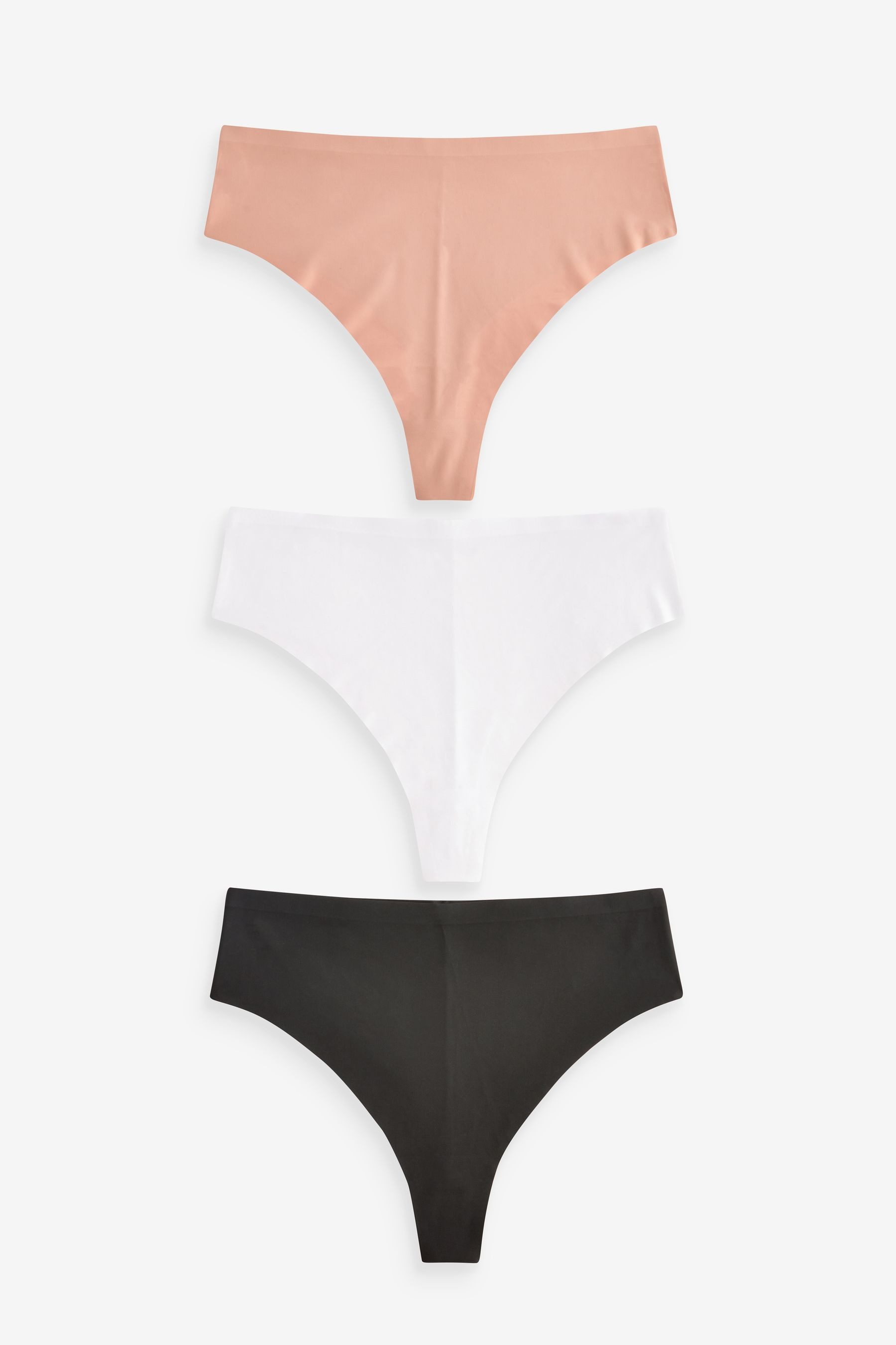 String 3er-Pack No VPL Thongs mit hohem Bund