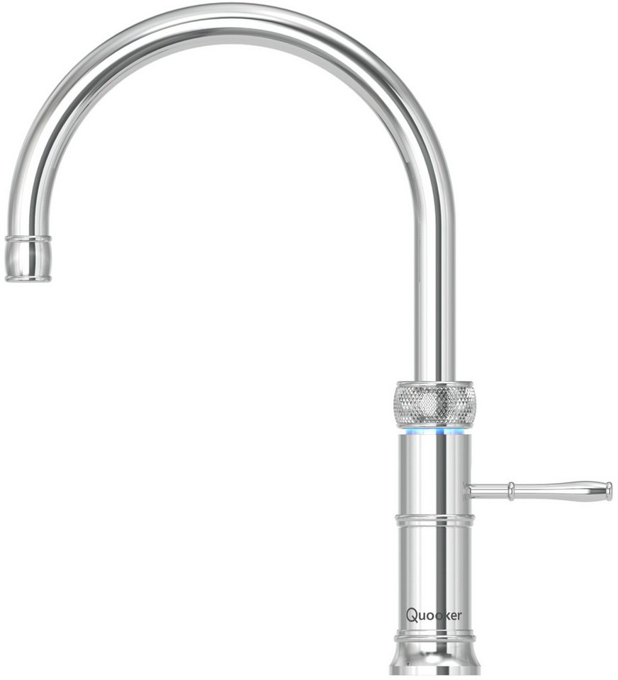 Thumbnail - QUOOKER Küchenarmatur QUOOKER CLASSIC FUSION ROUND Chrom COMBI B mit CUBE 2 (22CFRCHRCUBE) (2-St) 100°C Kochendwasserhah...