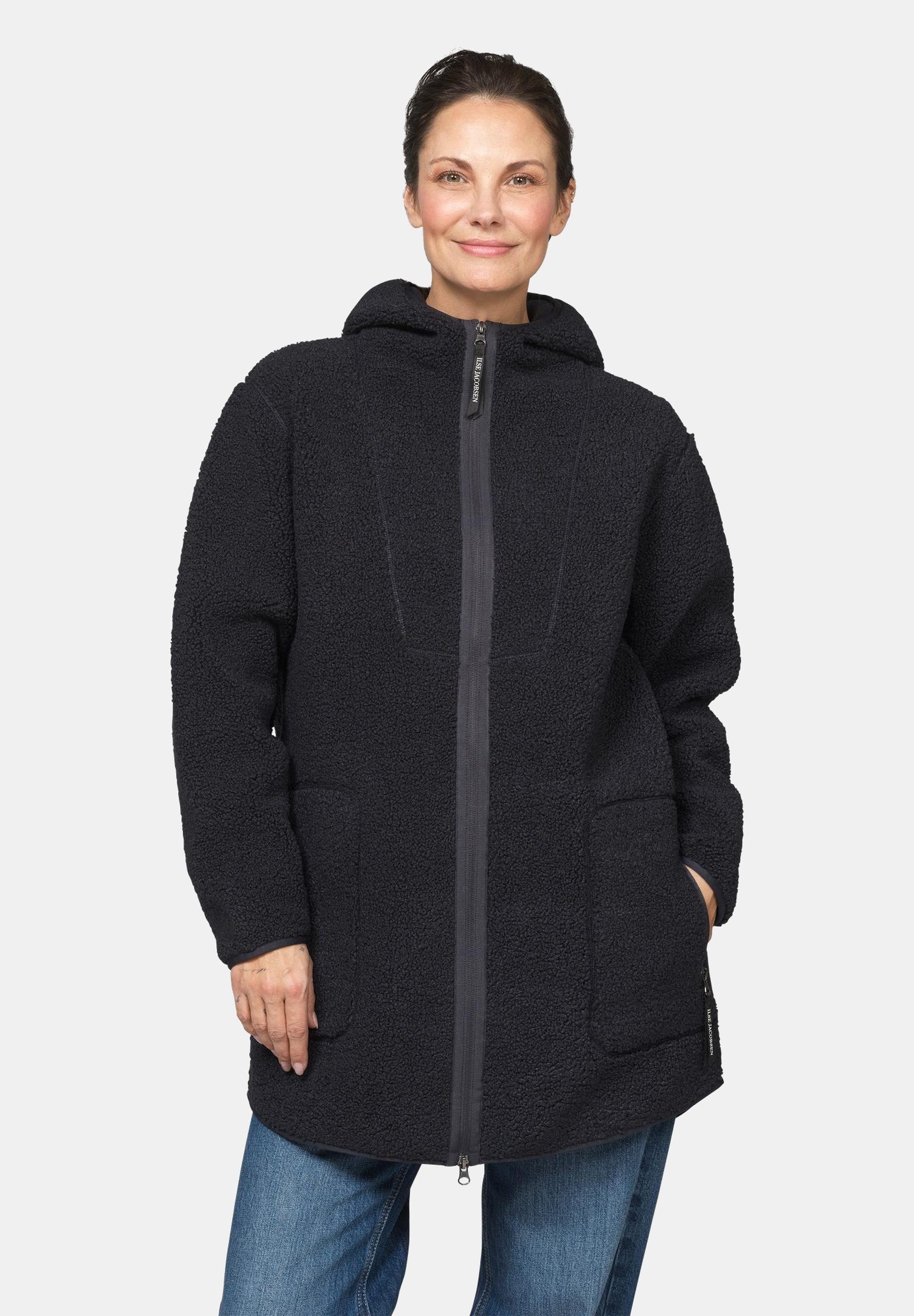Ilse Jacobsen Fleecejacke BONDEDPILE04 Kapuze, Flatlock-Nähte, elastische Bündchen