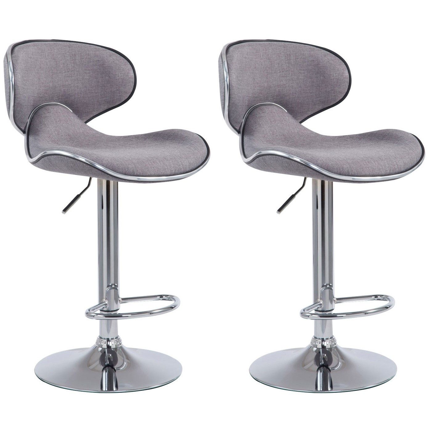 CLP Barhocker Tresenhocker Thekenhocker Küchenhocker (Spar-Set, 2 St., 46x49x88 cm gepolstert), höhenverstellbar, gepolstert, Rückenlehne, Fußstütze