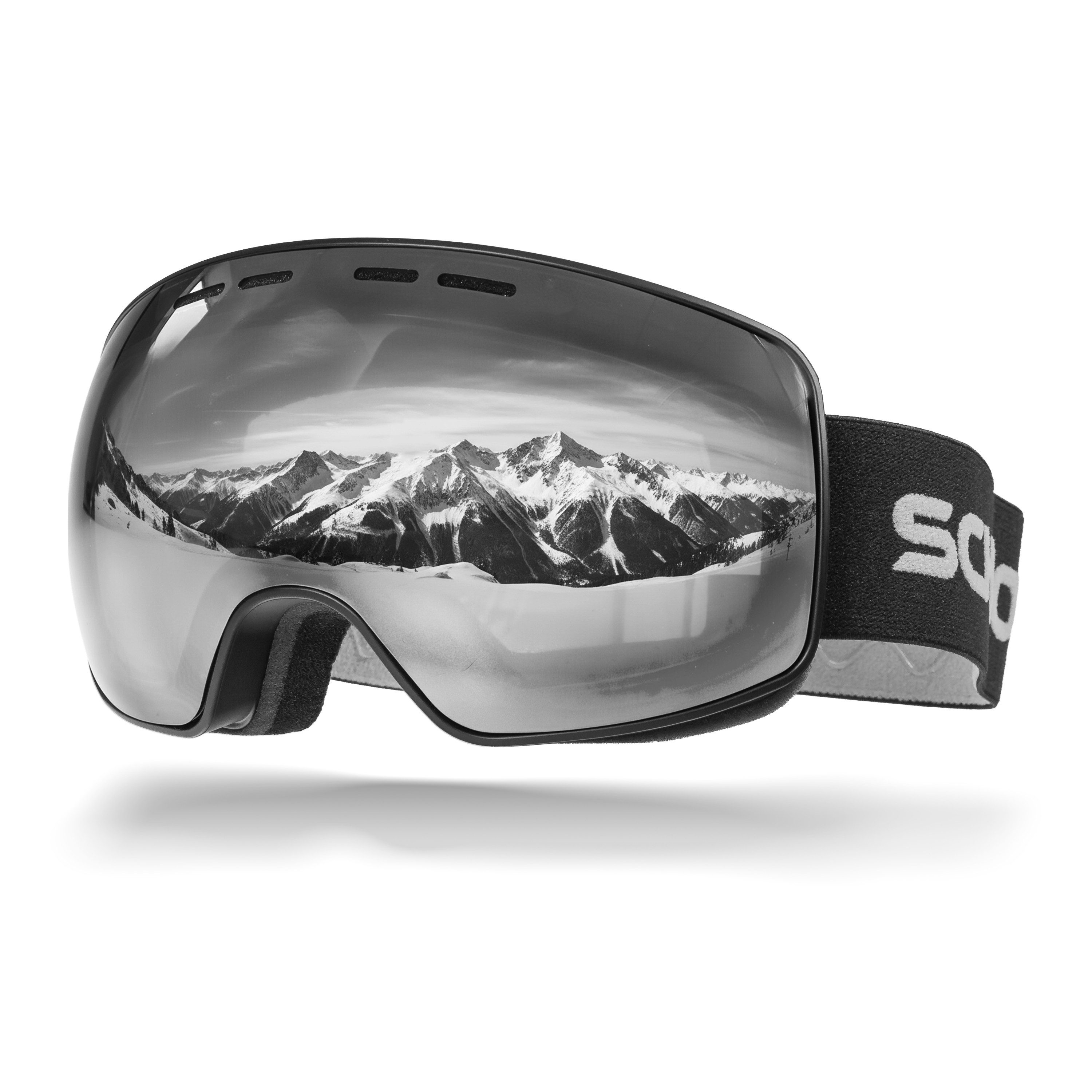 SCHNORR Sportbrille Schnorr Skibrille Ventra - Sphärisch, Silber (S3/S4), Full REVO, Ant, (1-St), Full REVO-Beschichtung Silber (S3)