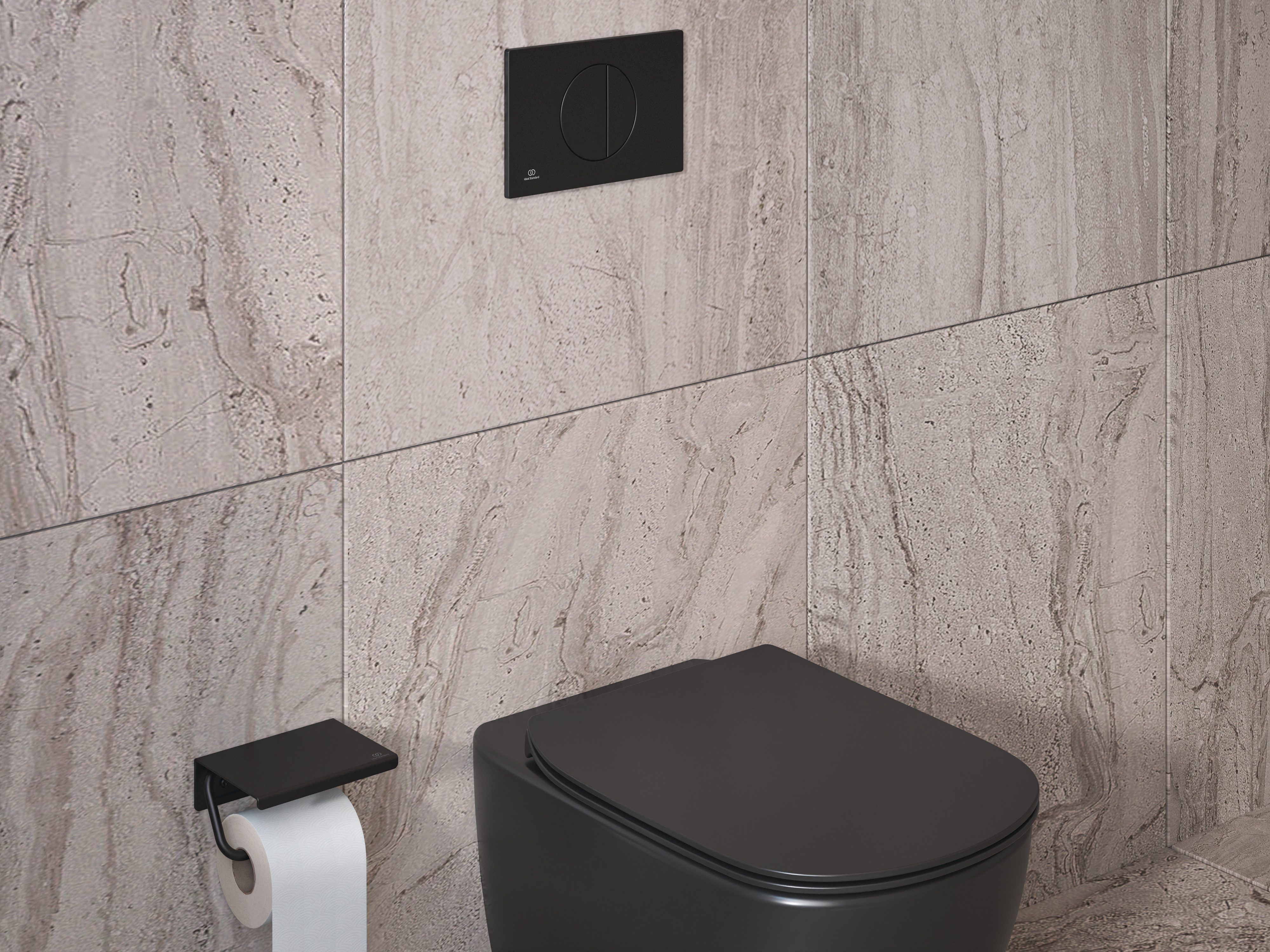 Ideal Standard Toilettenpapierhalter Alu+, mit Deckel, Kernelemente aus recyceltem Aluminium