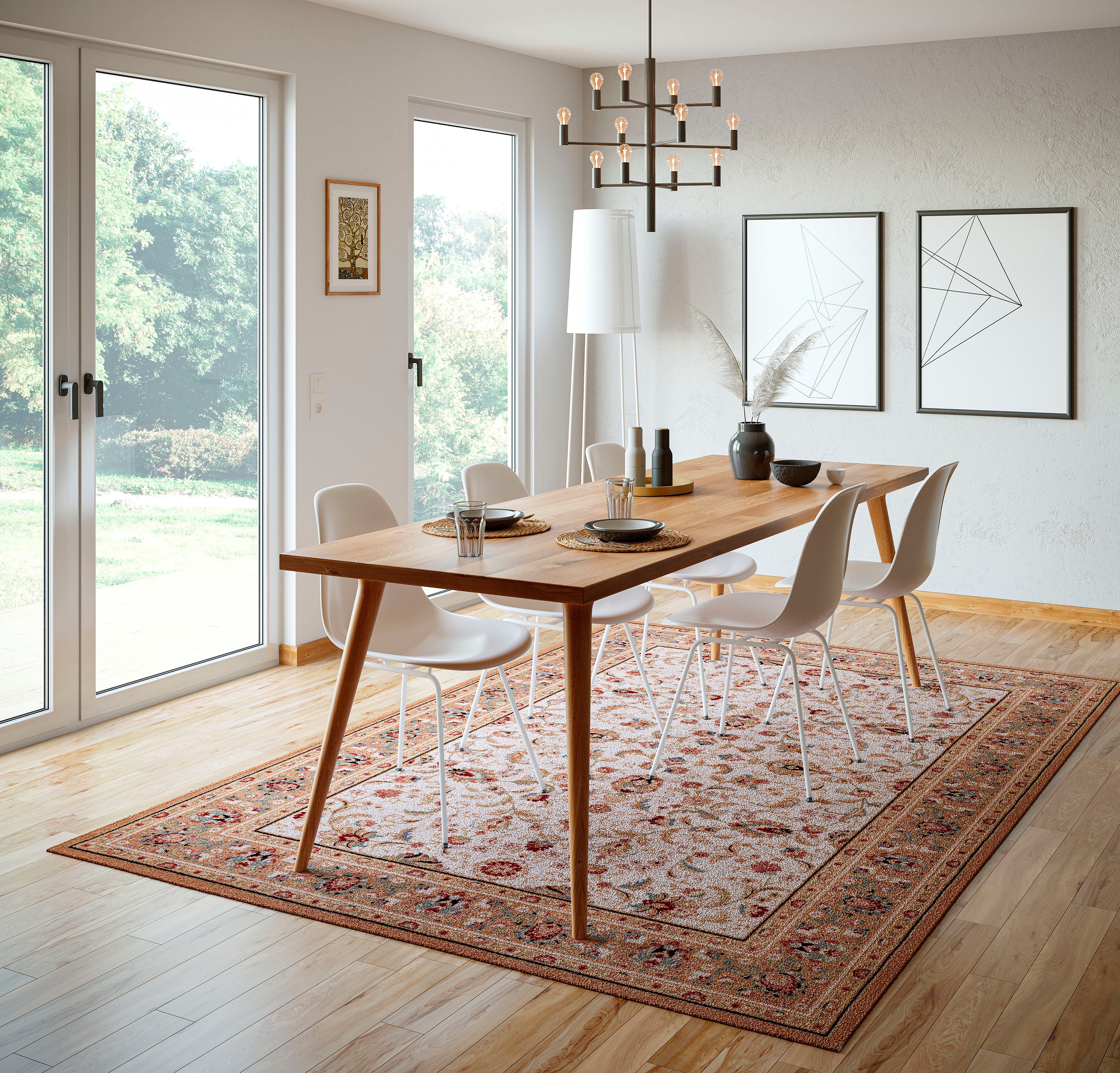 THEKO Wollteppich Dolna - 808, rechteckig, Höhe: 10 mm, Kurzflor, reine Wolle, Orient-Optik