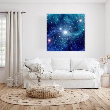 Primedeco Glasbild Wandbild Quadratisch Galaxien in freiem Raum mit Aufhängung, Weltall