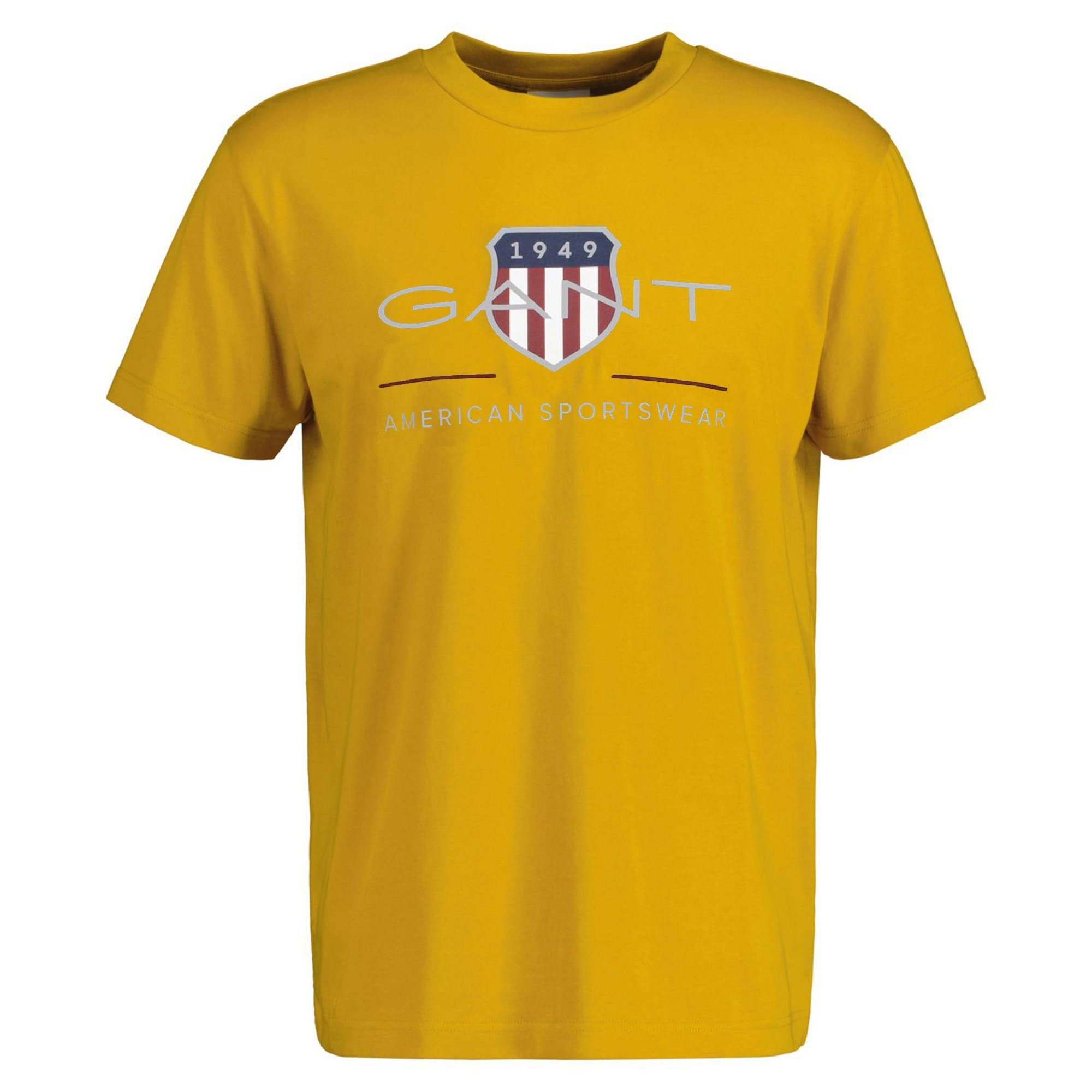 Gant Rundhals Gelb SHIELD, (Mustard - ARCHIVE REGULAR T-Shirt Yellow) T-Shirt Herren
