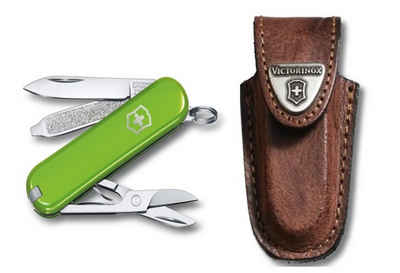 Victorinox Taschenmesser Victorinox Classic SD grün inkl. Lederetui, Victorinox Classic SD grün inkl. Lederetui