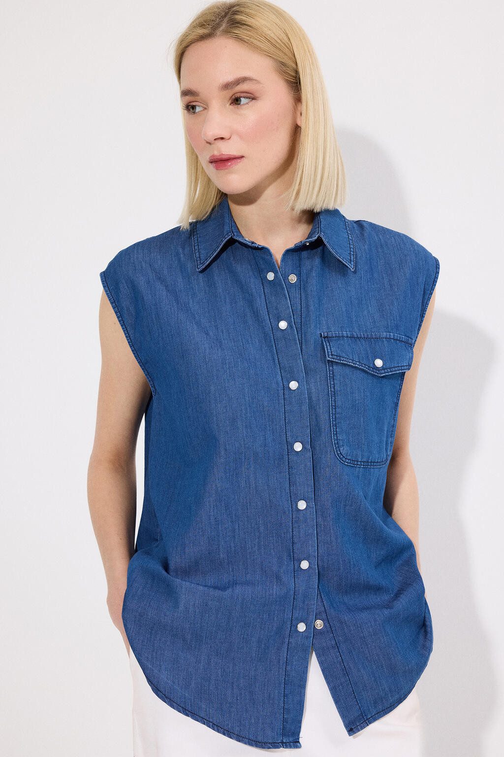 touche prive Reitweste Weste mit Denim-Effekt