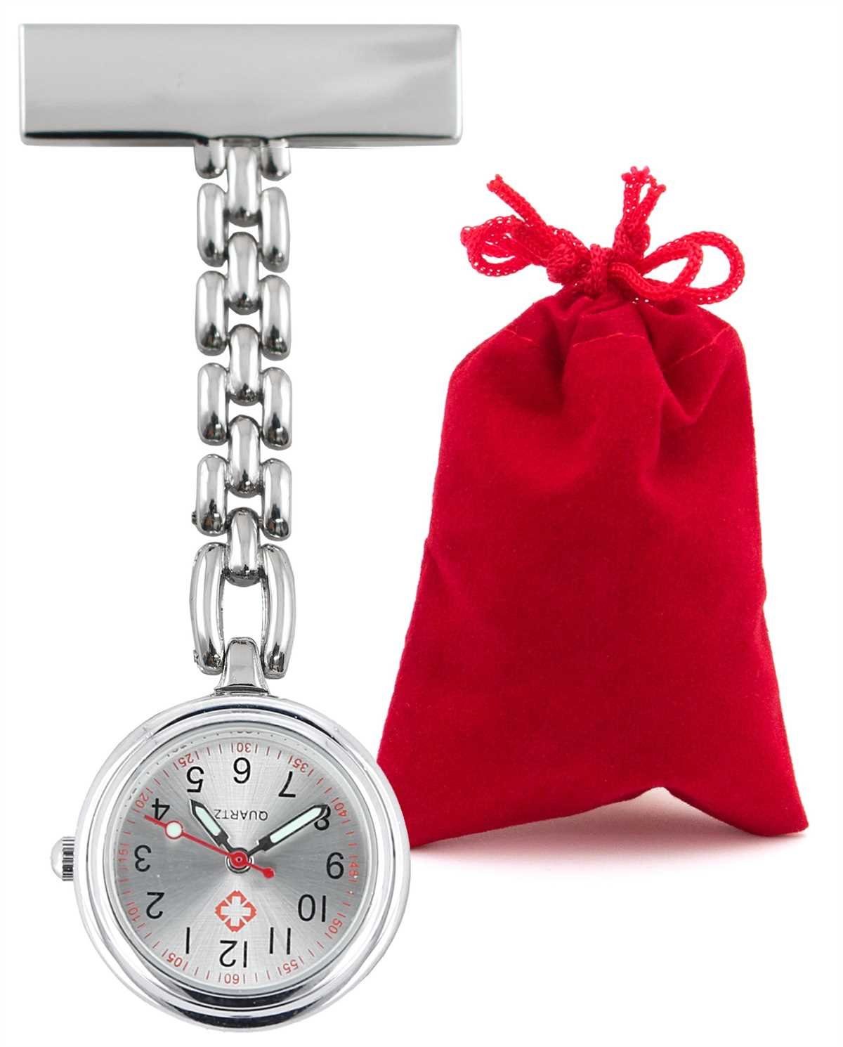 Lantelme Krankenpflegeuhr mit Samtbeutel aus Metall Krankenschwesteruhr Pul günstig online kaufen