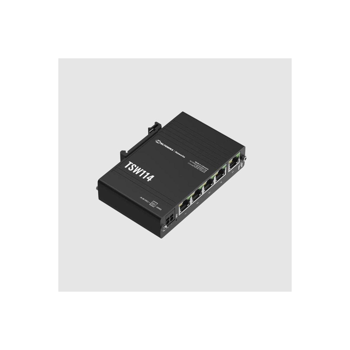 Teltonika mit DIN-Schienenhalterung TSW114 Netzwerk-Switch integrierter Switch -
