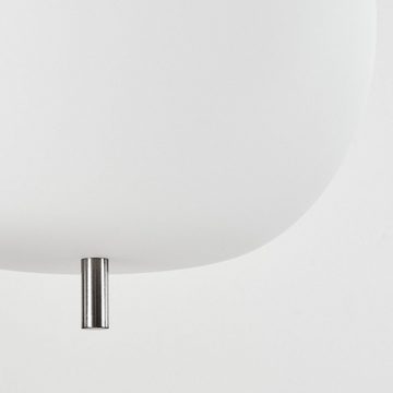 hofstein Hängeleuchte »Ambrogio« moderne Hängelampe aus Metall/Glas in Nickel-matt/Weiß, ohne Leuchtmittel