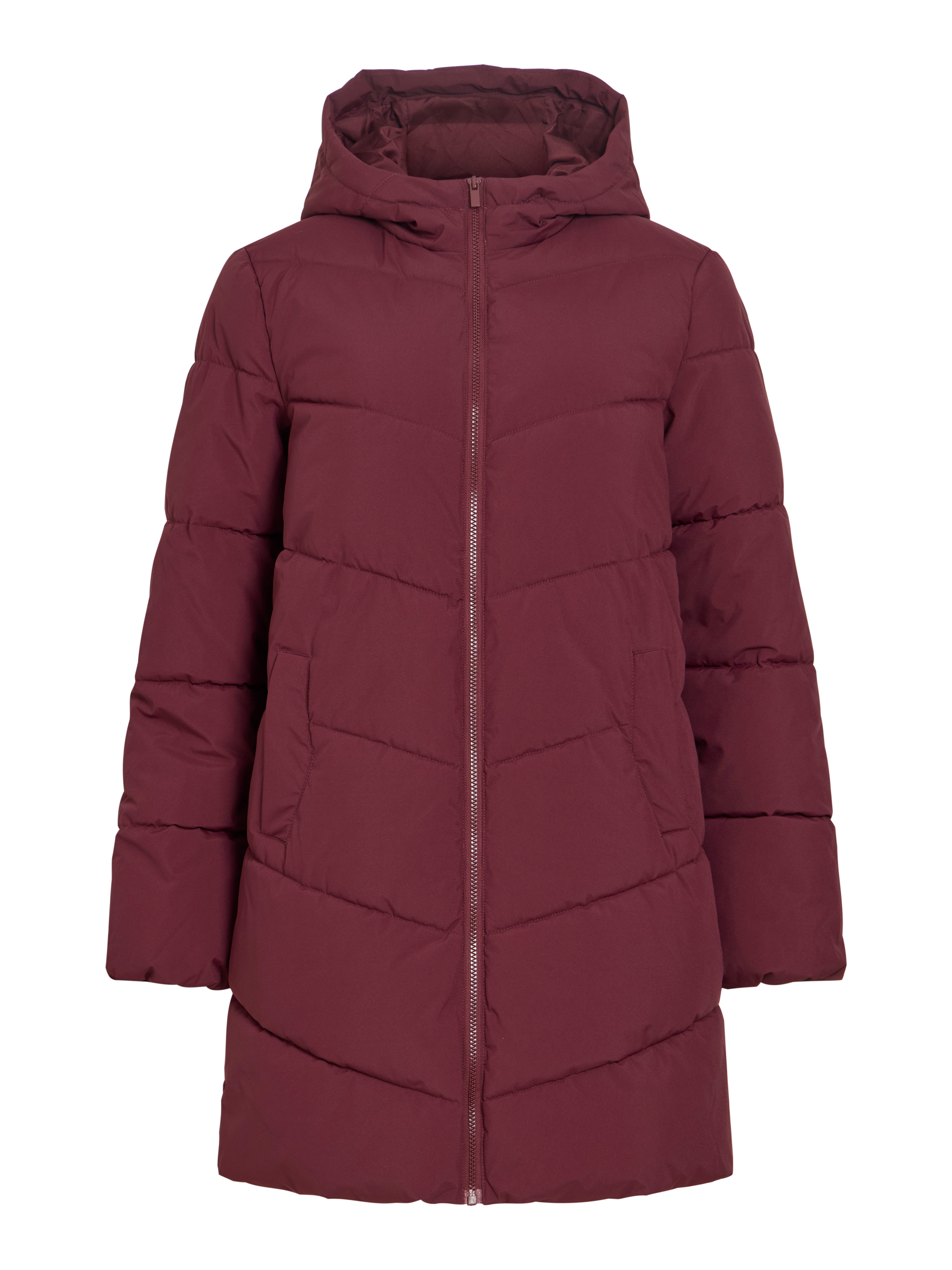 Vila Steppmantel VILAVENDER L/S HOOD PUFFER/TB/RK Kunstfaser