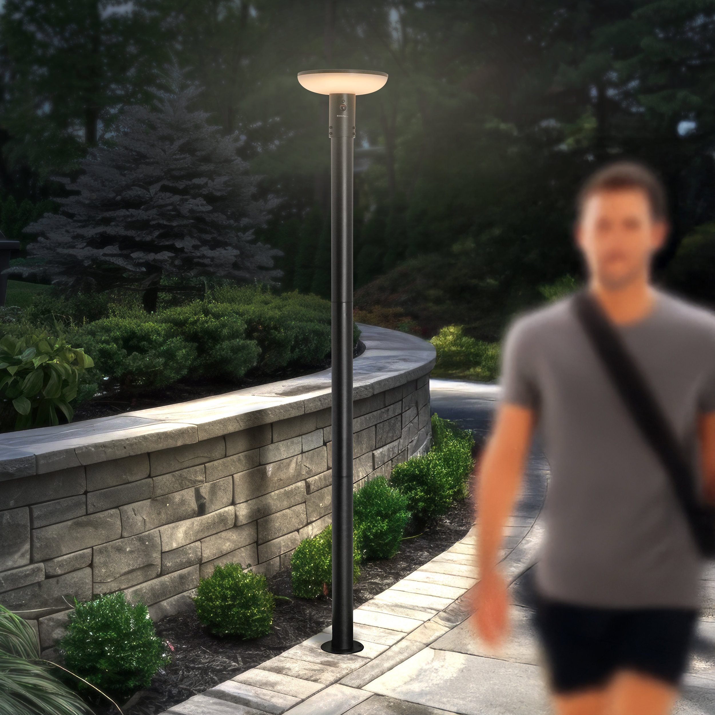 esotec LED Gartenleuchte ALU Solar PIR-Standleuchte günstig online kaufen