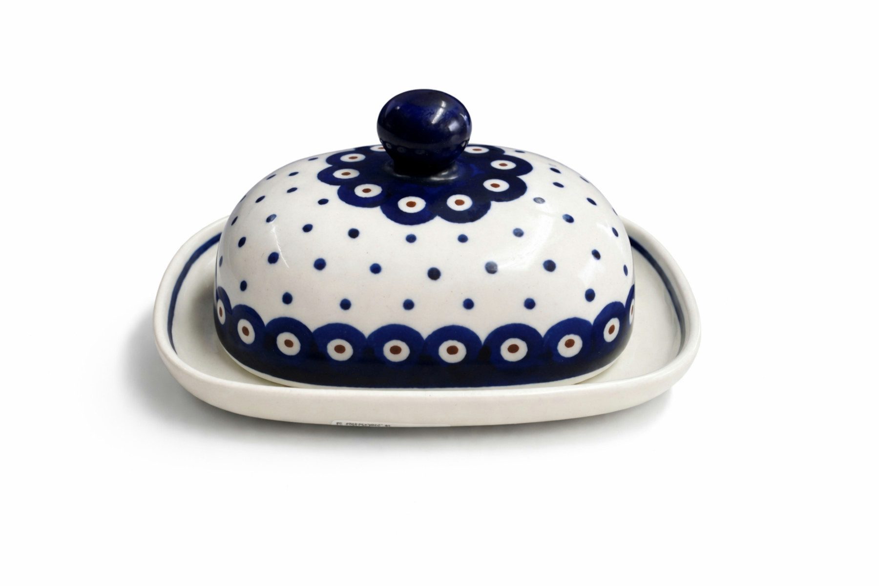Bunzlauer Keramik Butterdose kleine Bunzlauer Keramik Butterdose für 125g (1/2 Butter)oval Dekor 28, Keramik