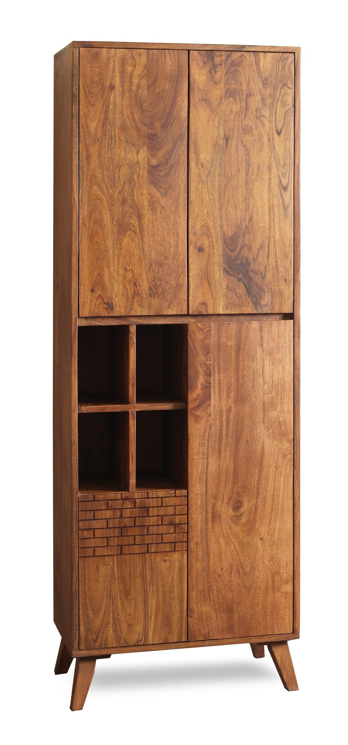 WOLF MÖBEL Hängeschrank BRICK Bad Schrank 4 Türen / 4 Ablagen (60 x 32 x 180)
