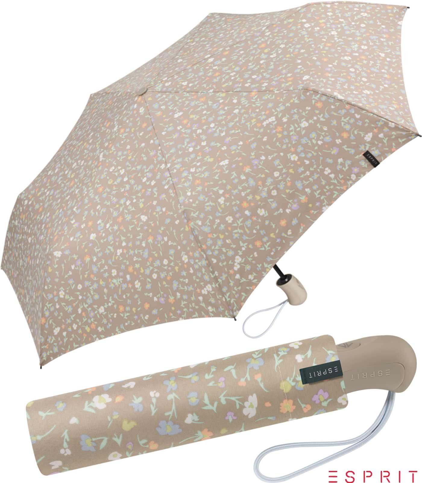 Esprit Taschenregenschirm Damen Easymatic Light Auf-Zu Automatik Potpourri, stabil-und-praktisch Millefleurs