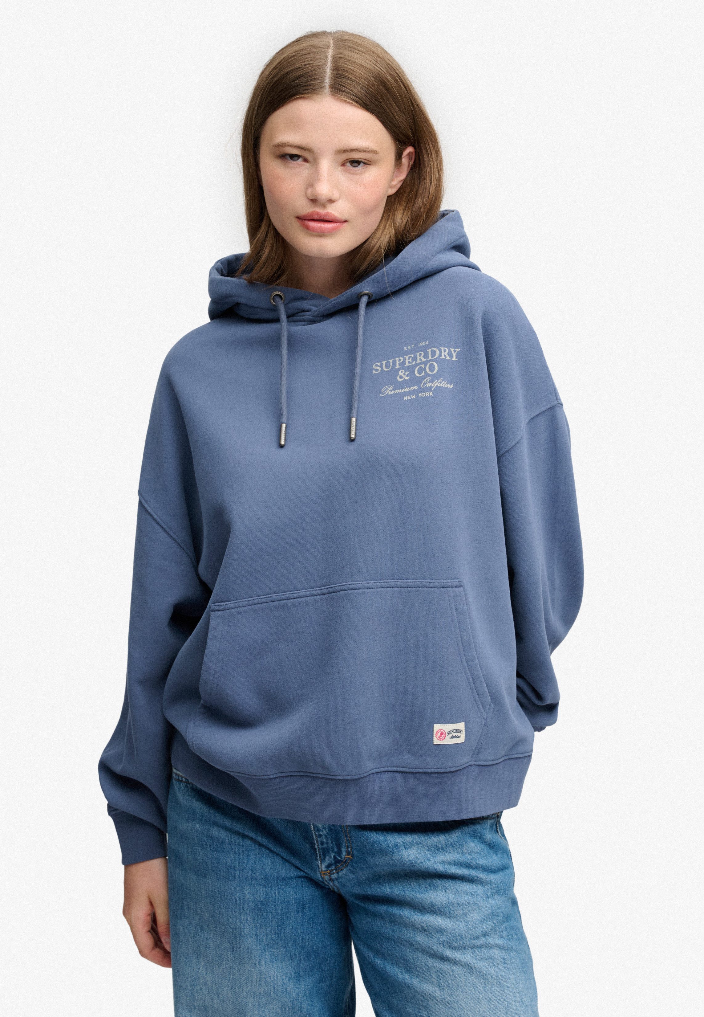 Superdry Kapuzensweatshirt LUXE CASUAL RELAXED HOOD Baumwolle, oversize