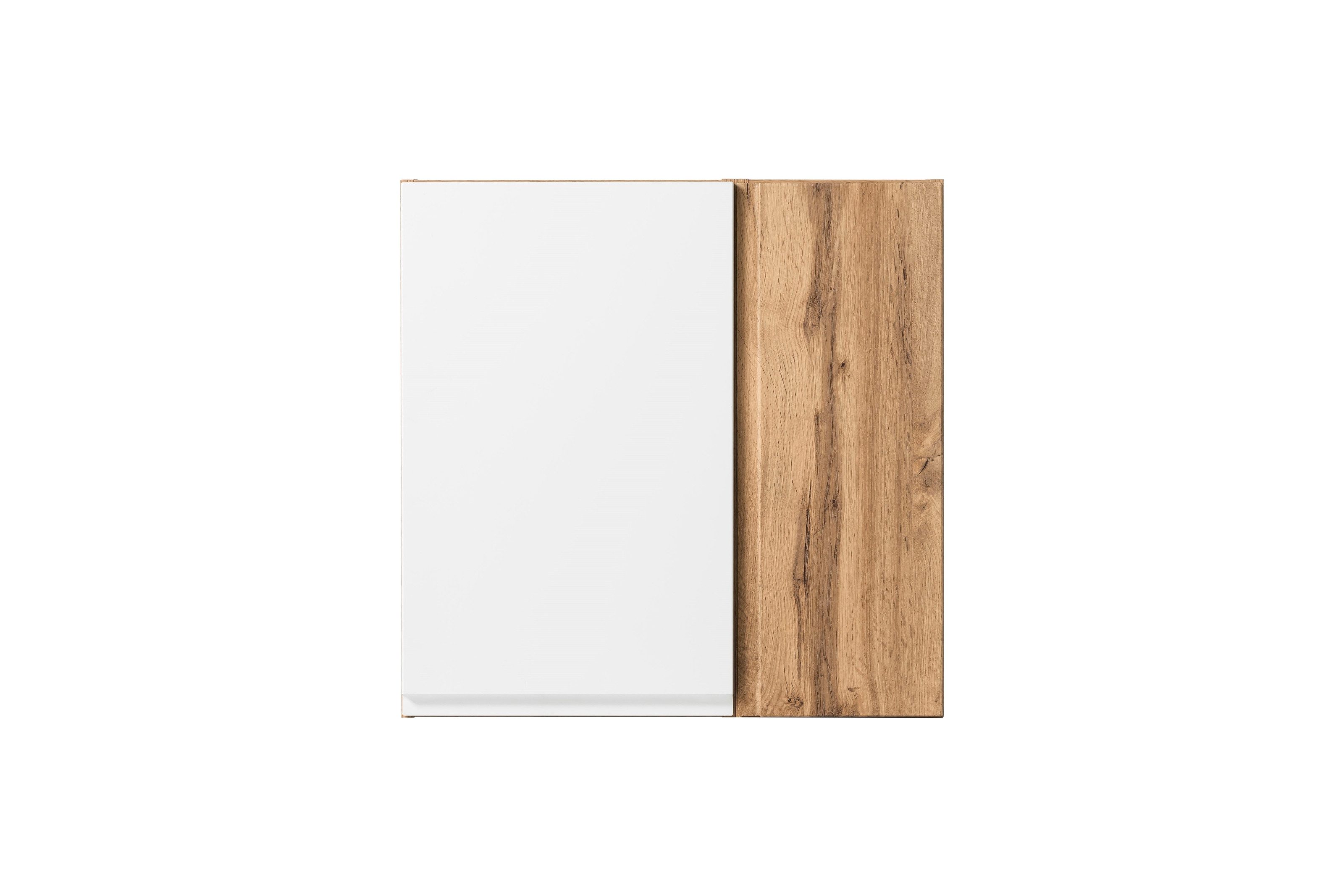 HELD MÖBEL Hängeschrank in weiß, Wotaneiche, MDF - 65x64x20cm (BxHxT)