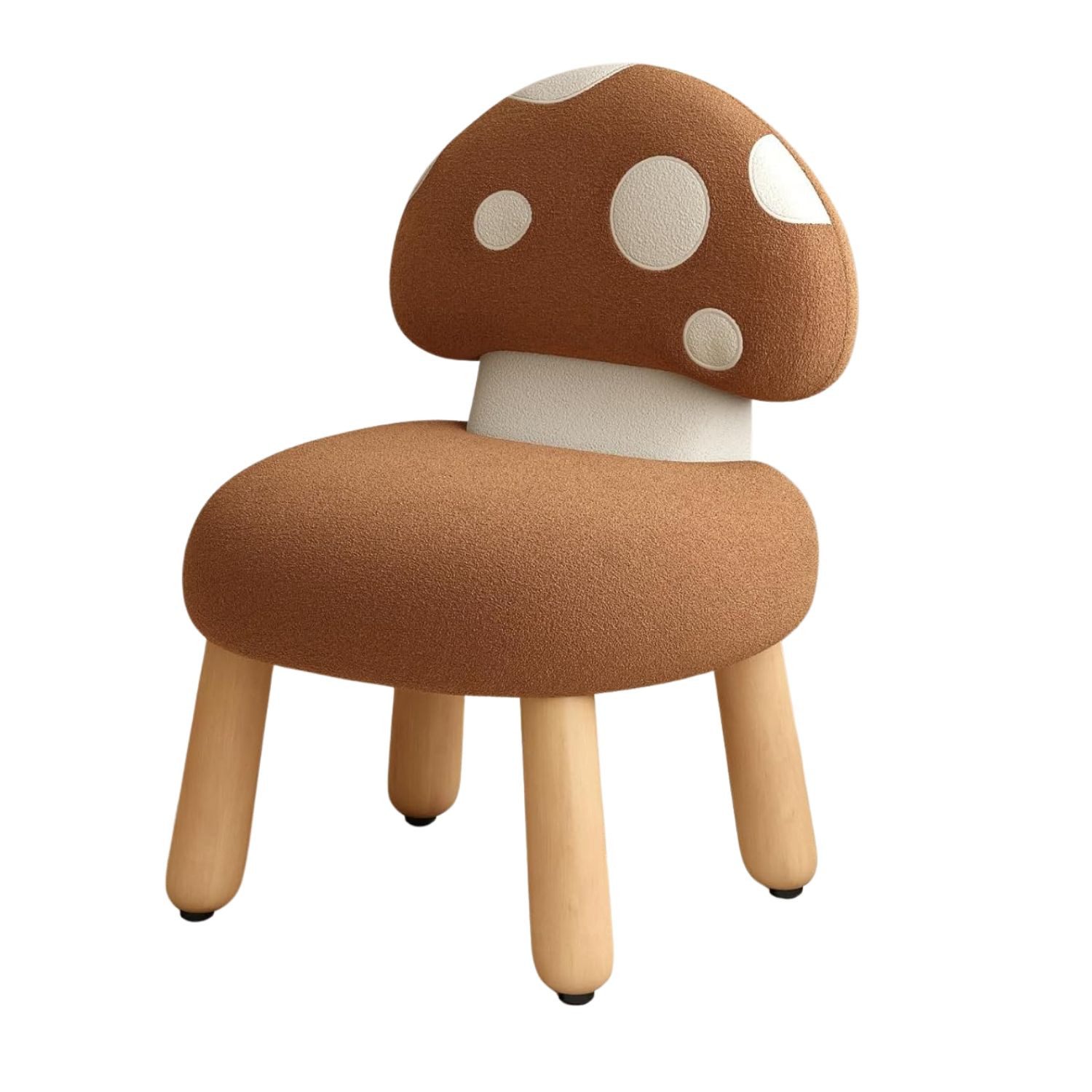 WAHSON OFFICE CHAIRS Kindersessel Chenille, Pilzrückenlehne und Holzbeinen Kindercouch für Spielzimmer