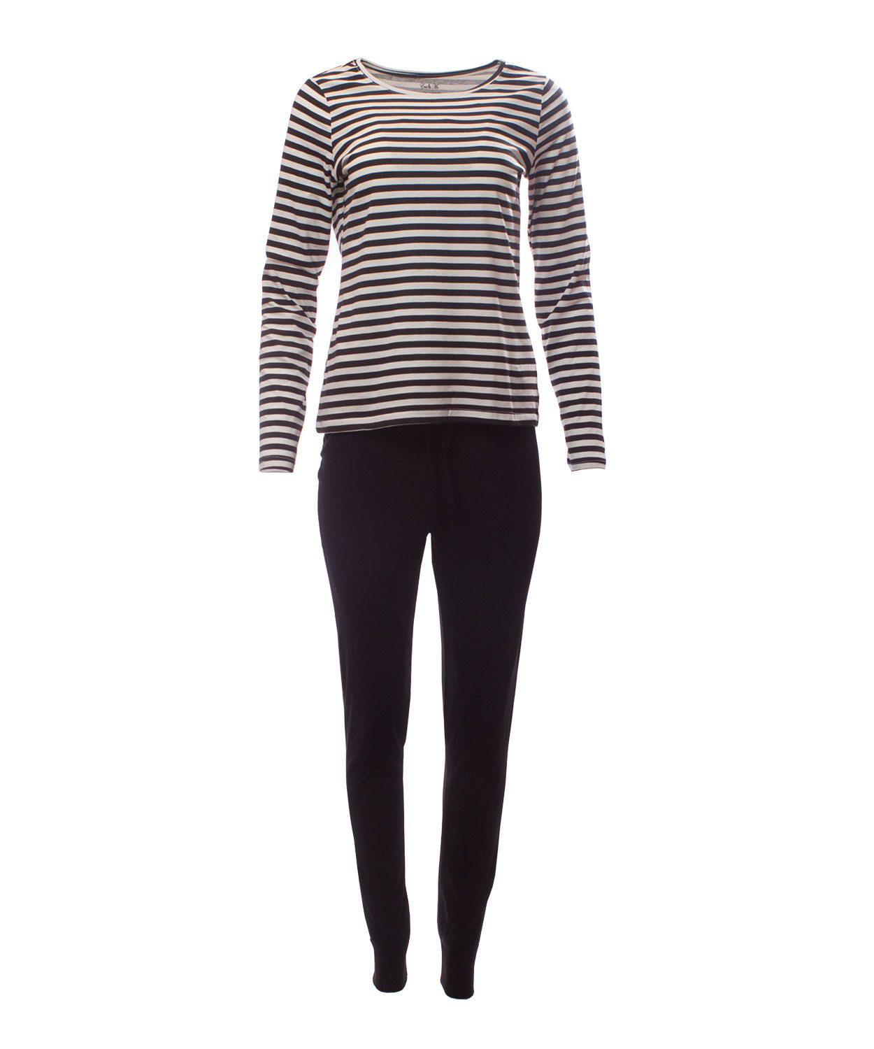 Pyjama Damen Pyjama Set Schlafhose + Langarm Oberteil