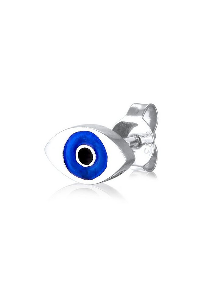 Elli Paar Ohrhaken Single Ohrstecker Evil Eye Symbol Emaille 925 Silber