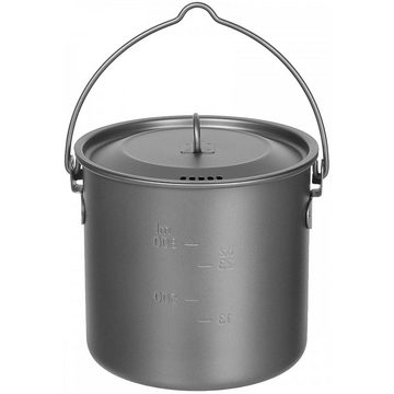 FoxOutdoor Kochtopf Topf, Titan, klein, mit Deckel, Klappgriffe, ca. 1,1 l, (Set)