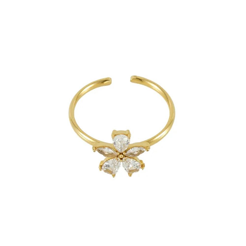 Eyecatcher Fingerring Offener Blumen Ring mit günstig online kaufen