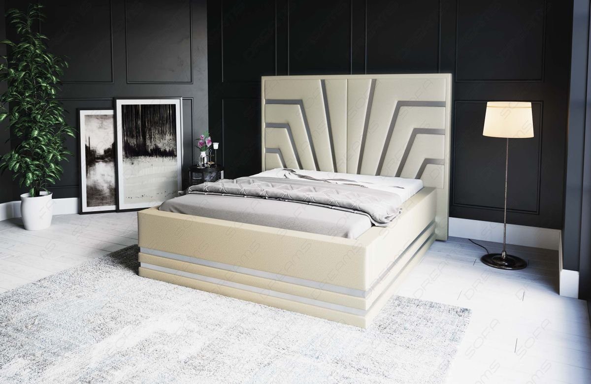 Sofa Dreams inkl. Hotelbett, Premium Boxspringbett Komplettbett Kunstleder Cecina beige Topper 200x220 Bett