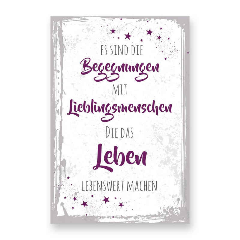 Kreative Feder Holzbild Deko-Bild „Lieblingsmensch“ aus Holz, mit Motiv & Spruch, ideales Geschenk für Freunde & Familie