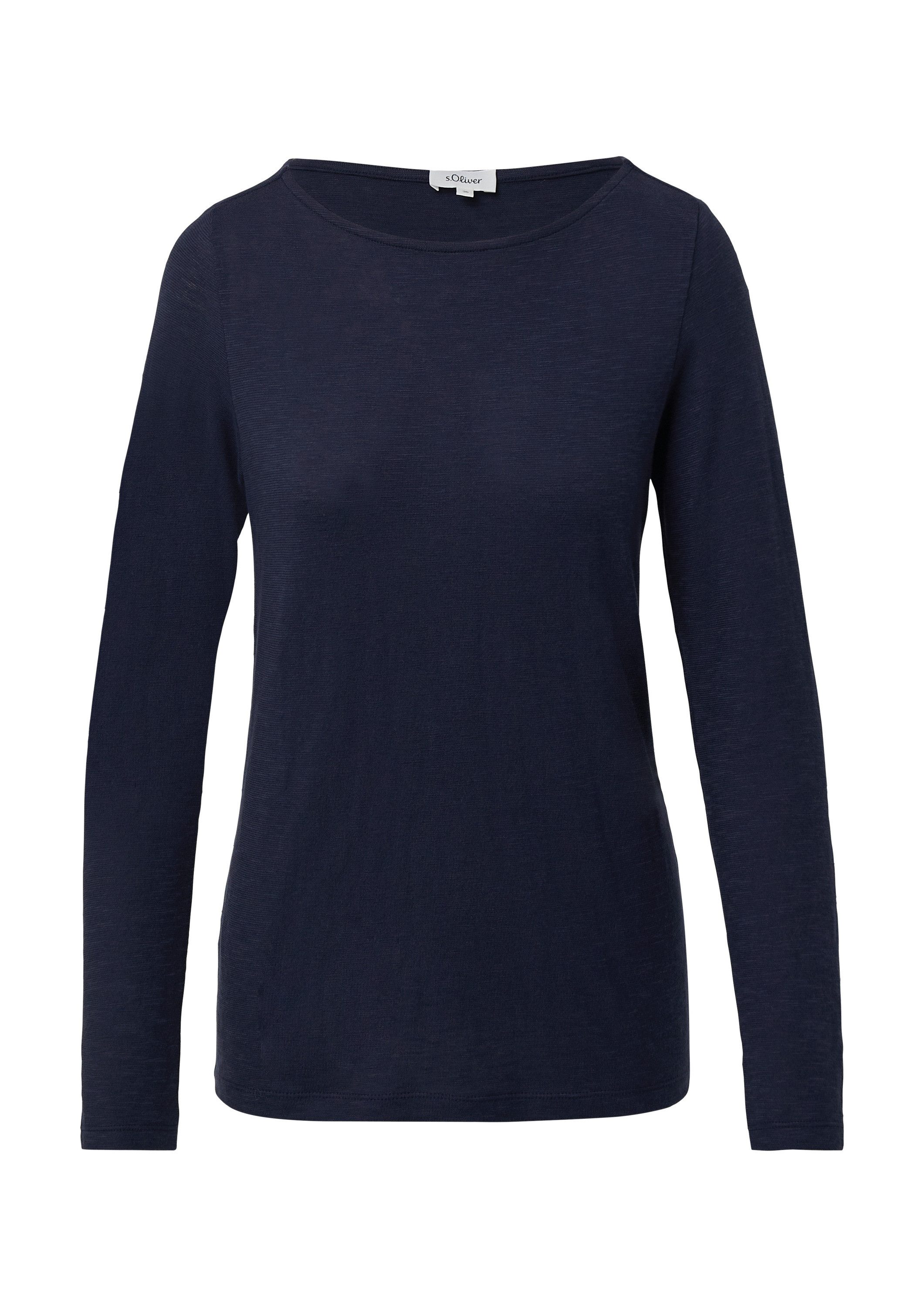 s.Oliver Langarmshirt T-Shirt Slim-Fit-Longsleeve aus Baumwollslub günstig online kaufen