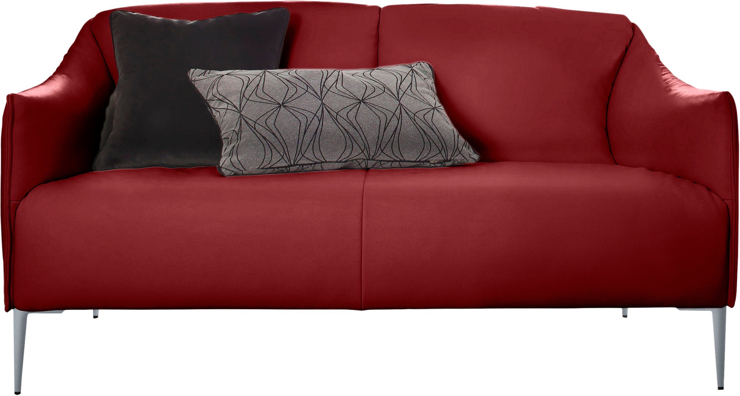 2-Sitzer Z59 red W.SCHILLIG matt, mit cm 154 Breite Metallfüßen sally, Silber in ruby