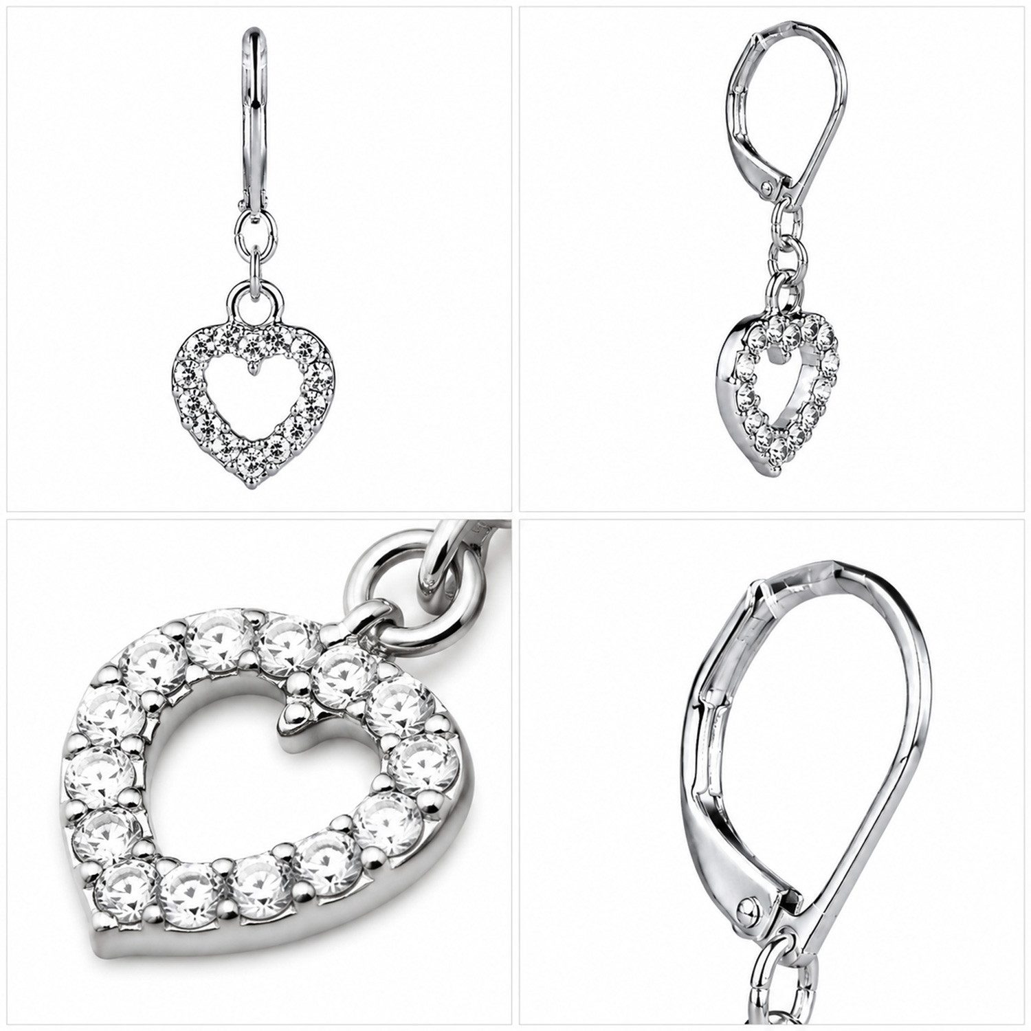 LUISIA® Paar Ohrhänger Herz 'Evie' mit Kristallen von Swarovski®, Krista – Bild 2 von 5