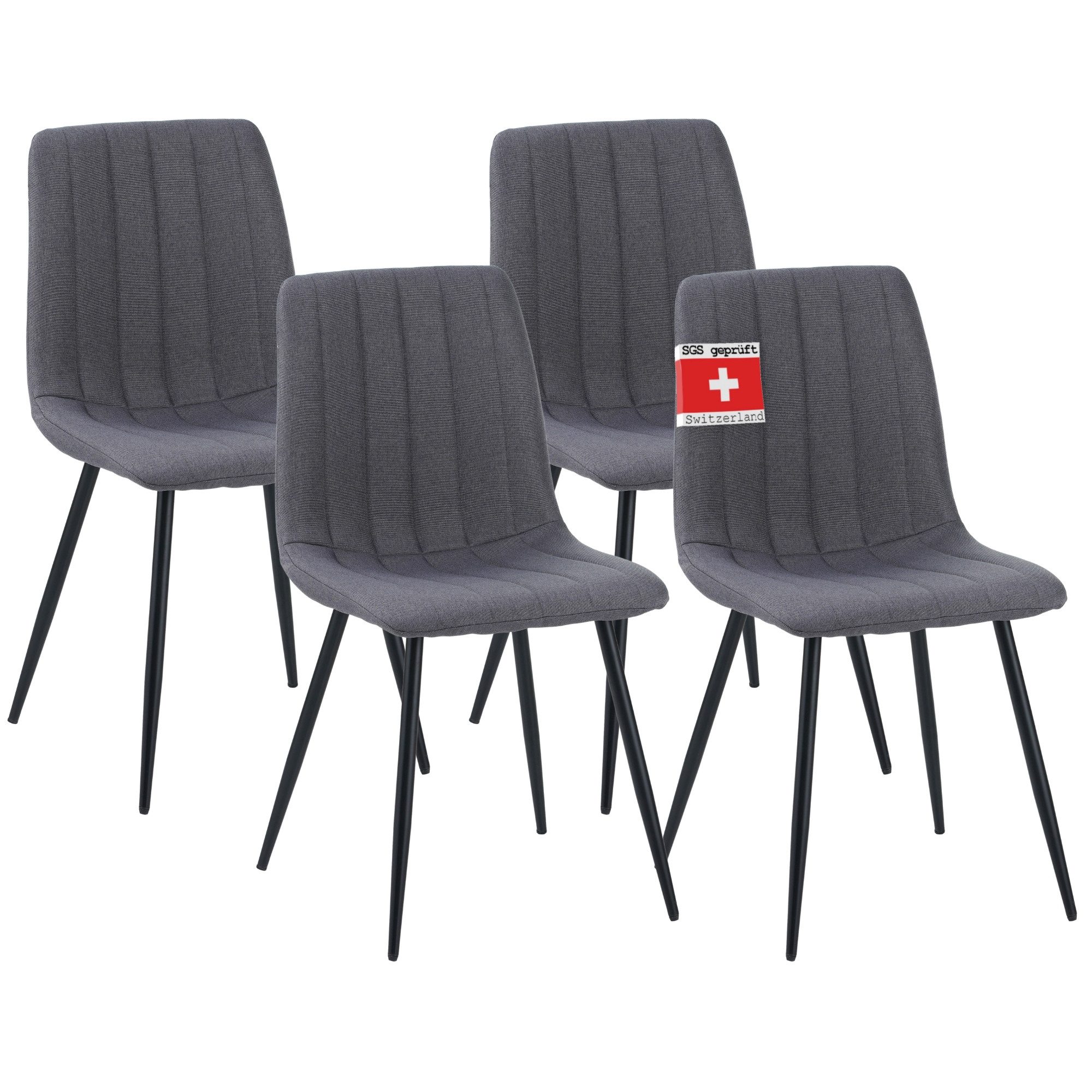 Albatros International Esszimmerstuhl Esszimmerstühle GARDA 4er Set anthraz günstig online kaufen