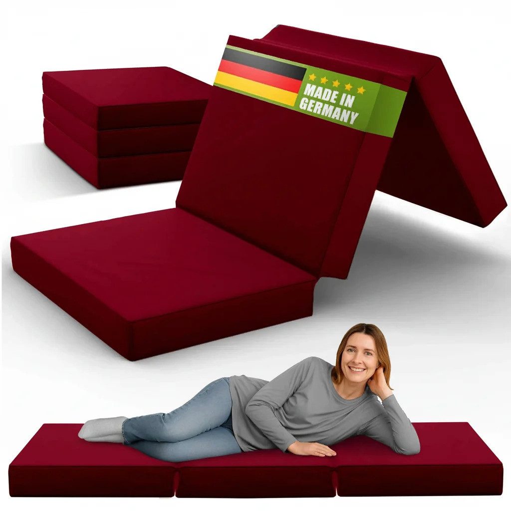 Klappmatratze Faltmatratze, Gästebett klappbar, Gästematratze, shogazi ®, 12 cm hoch, MADE IN GERMANY