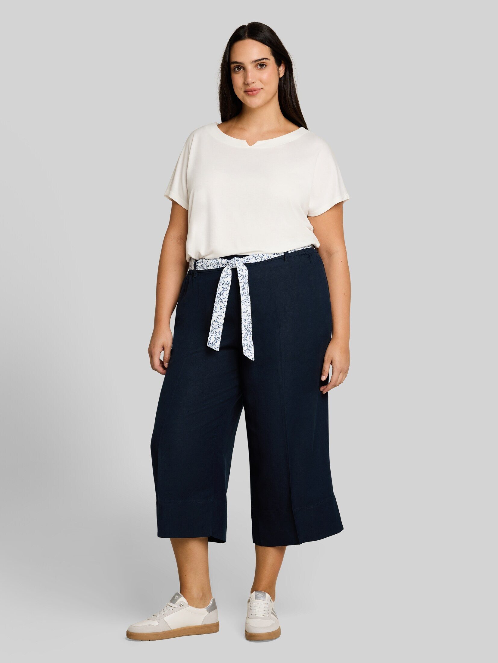 TOM TAILOR PLUS 7/8-Hose Hosen & Chino Plus Size - Culotte Hose mit Leinenanteil