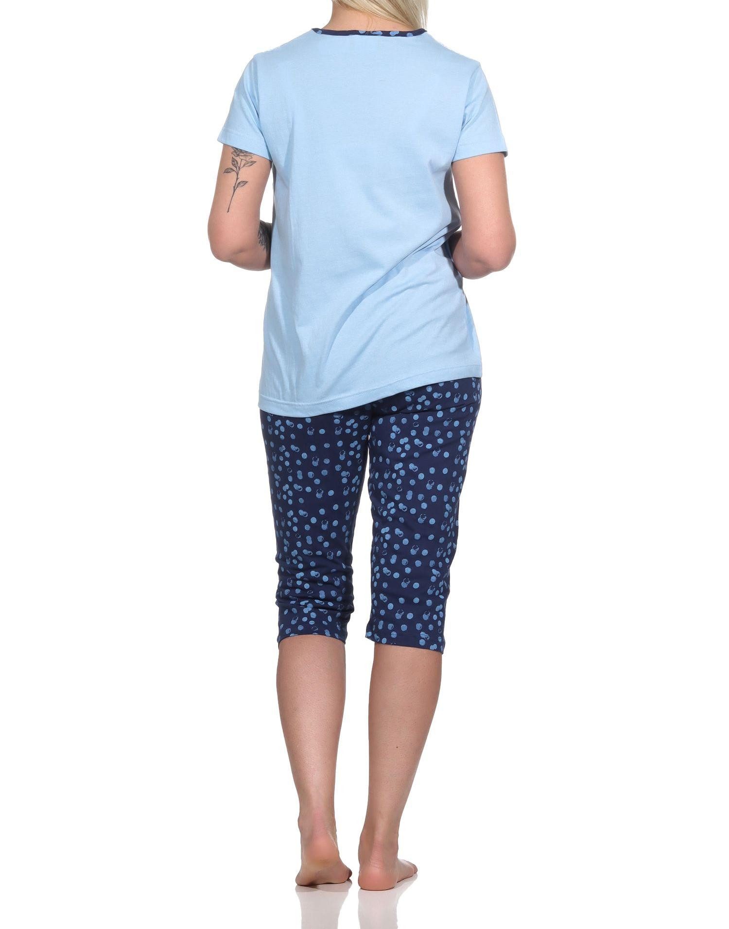 Normann Pyjama Damen Capri Pyjama, Schlafanzug "RELAX" - 122 204 10 757