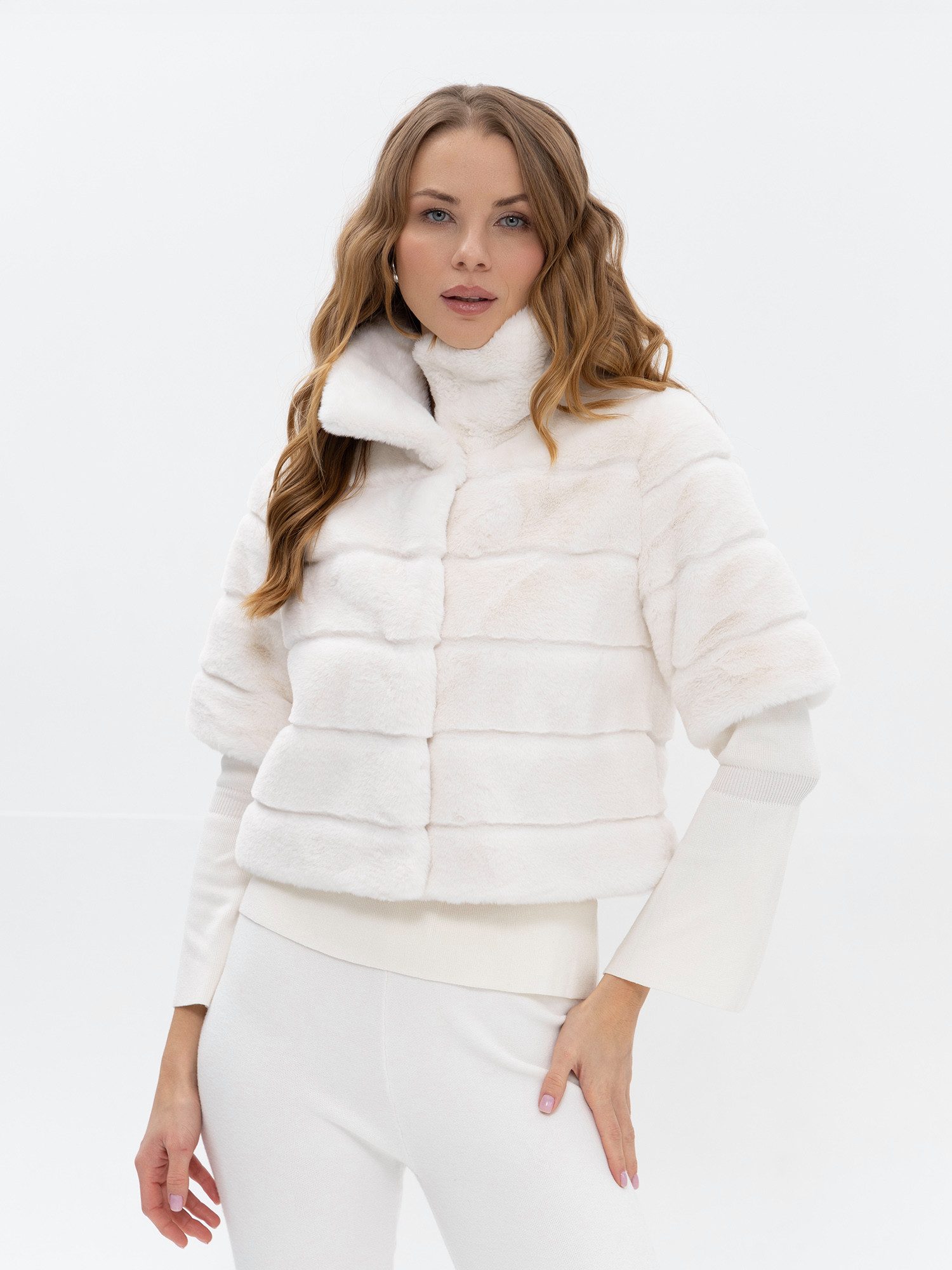 Passioni Fellimitatjacke Cropped 3/4 Arm