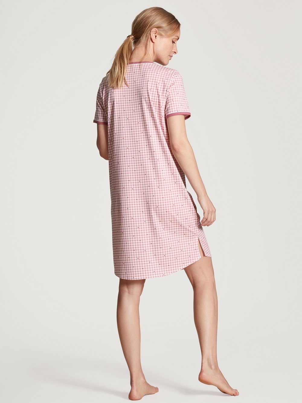 CALIDA Nachthemd Calida Kurzarm Nachthemd (1 1 Stück, 1-tlg., rosa Karomuster Stück) 30385