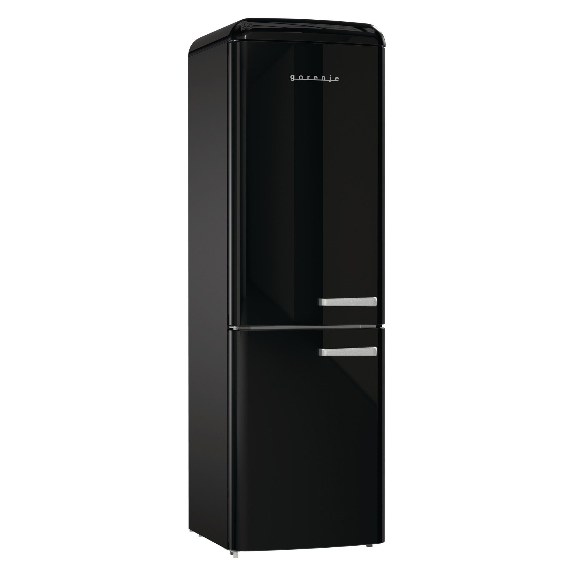 GORENJE Kühlschrank Retro ONRK619EBK-L, 194 cm hoch, 60 cm breit, CrispZone  mit Feuchteregler, AdaptTech, EcoMode-Programm