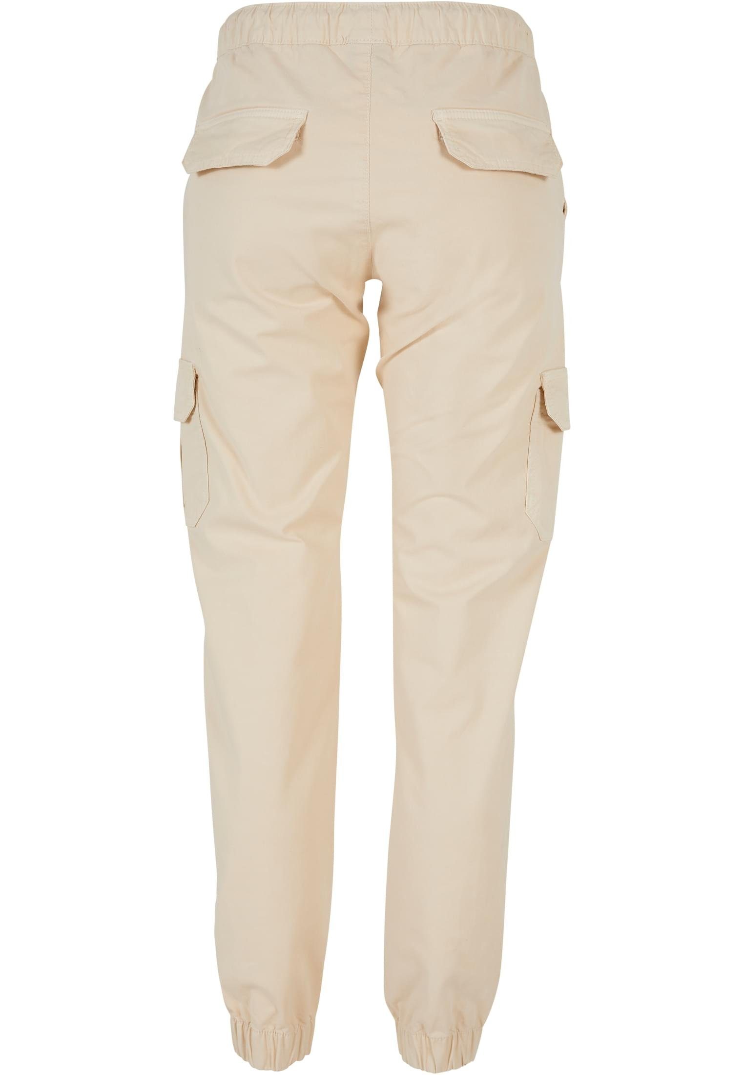 URBAN CLASSICS Cargohose whitesand Pants High Ladies Waist Jogging Damen (1-tlg) Cargo