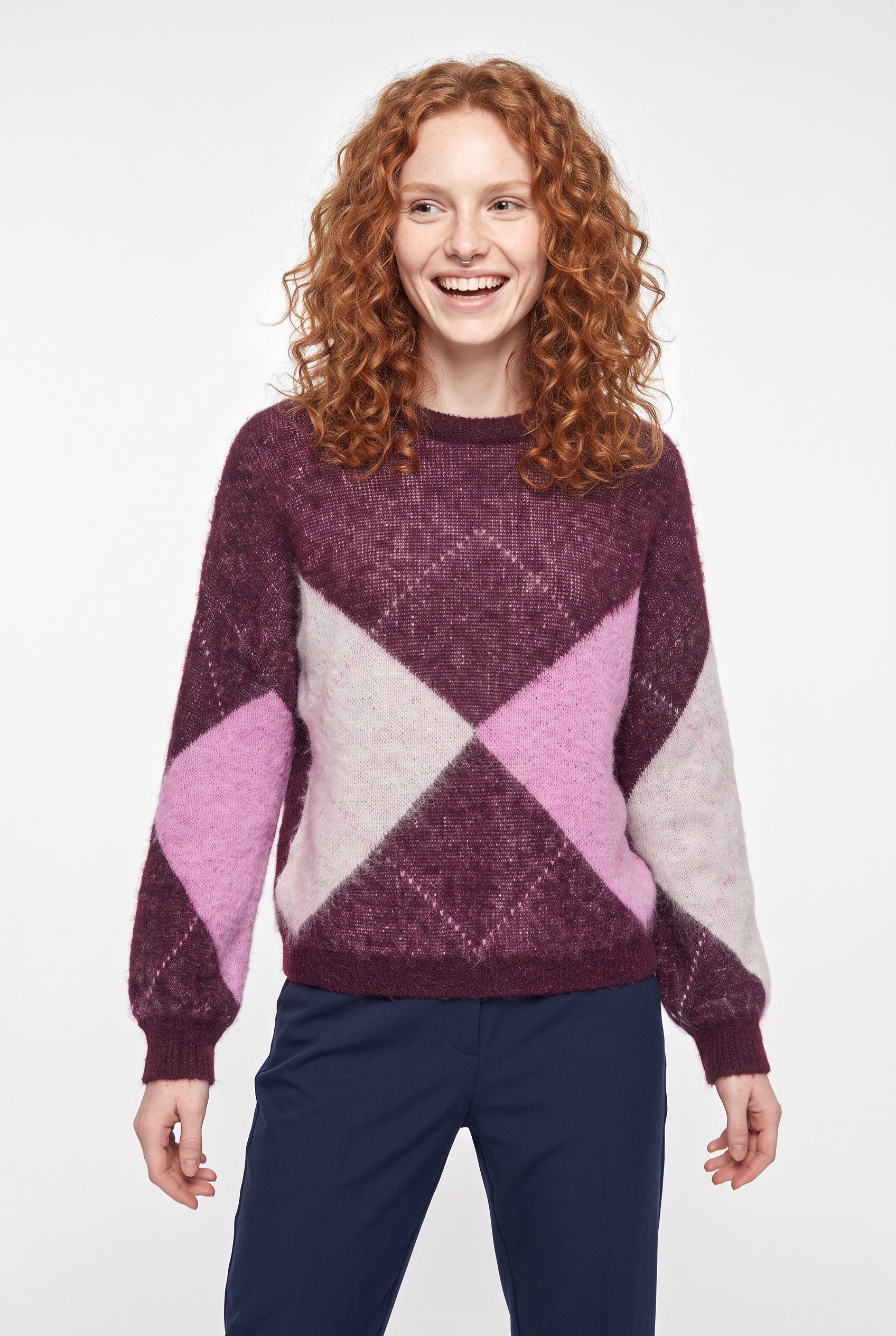 ONLY Strickpullover ONLNOEME LIFE LS JQ O-NECK KNT Materialmix, regular fit