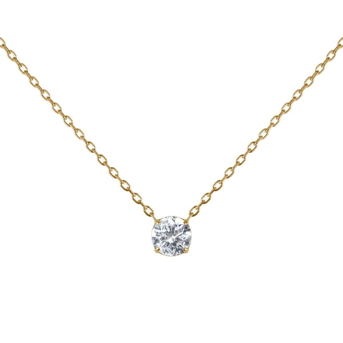 Jacques Lemans Kette mit Anhänger S-C261B, für Damen Edelstahl vergoldet Zirkonia