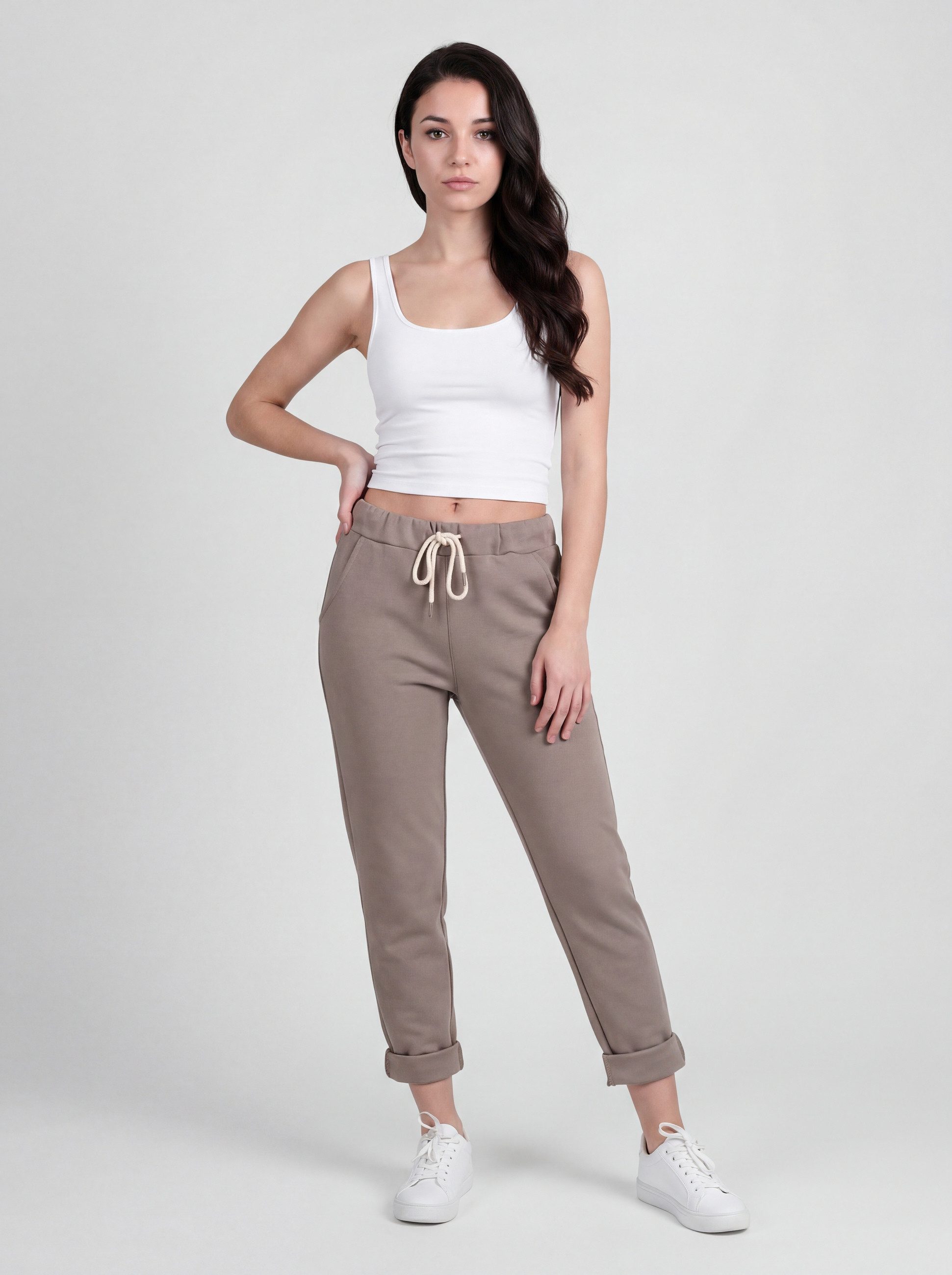 PEKIVESSA Jogger Pants Jersey Schlupfhose Sweathose mit Taschen aus elastischem Jerseymaterial