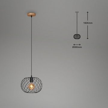 Briloner Leuchten Pendelleuchte 4037-015, 0, ohne Leuchtmittel, Warmweiß, schwarz, E27 hängend Metall für Wohnzimmer